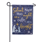 Evergreen Joy to the World Suede Garden Flag