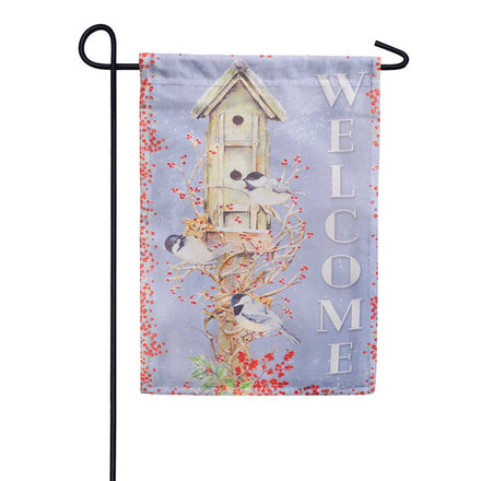 Evergreen Chickadee Dee Dee's Garden Flag