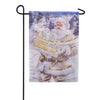 Evergreen Santa and Presents Suede Garden Flag