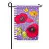 Evergreen Poppy Welcome Suede Garden Flag