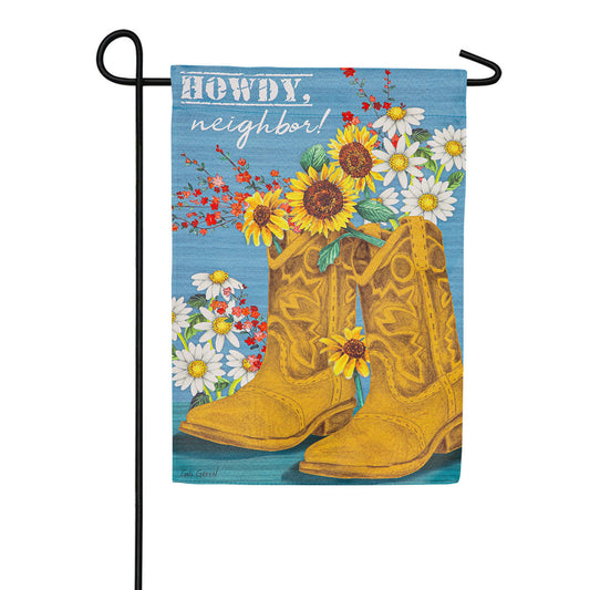 Evergreen Western Boots Suede Garden Flag