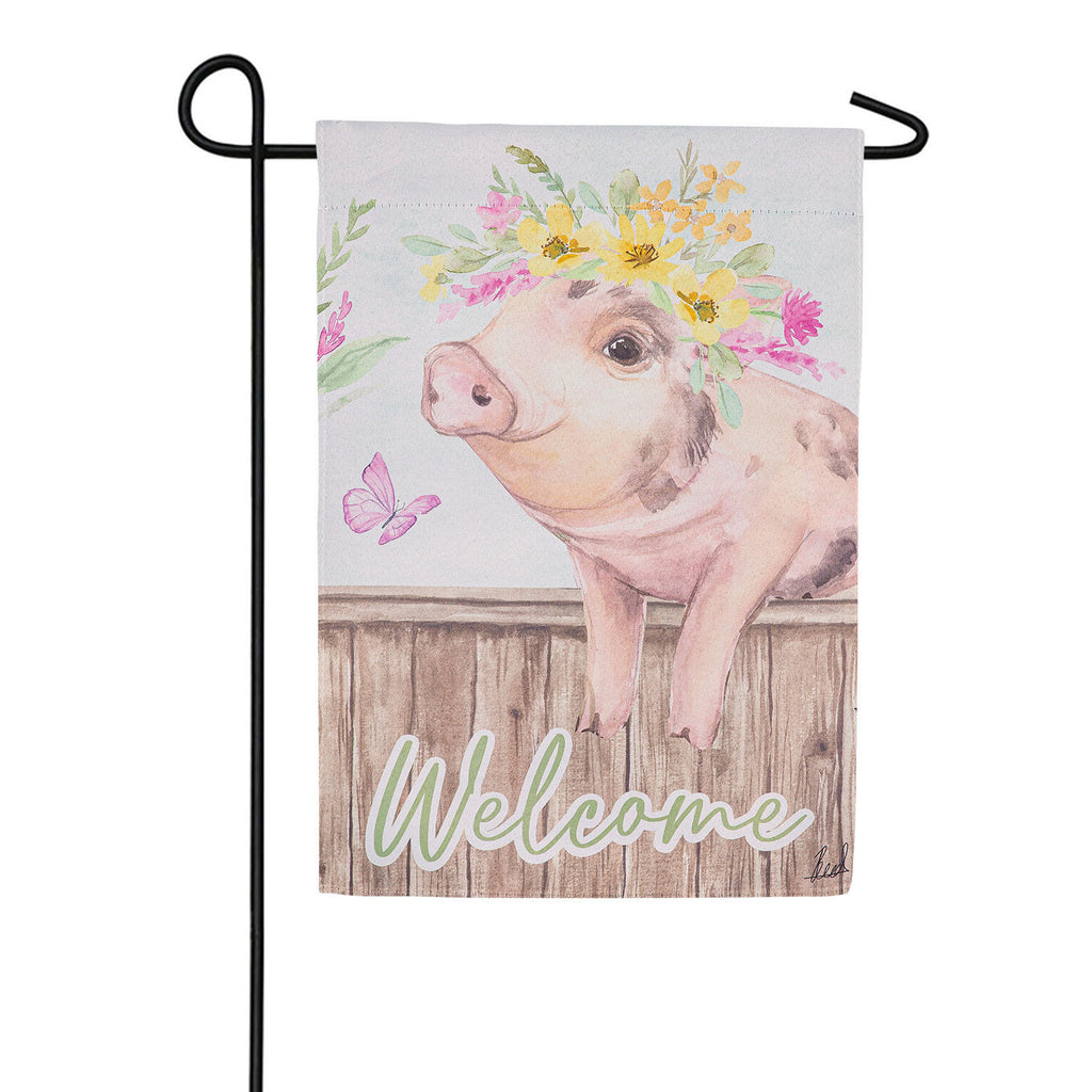 Evergreen Home Spun Friends Suede Garden Flag