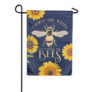 Evergreen Pardon the Weeds I'm Feeding The Bee's Suede Garden Flag