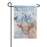 Evergreen Floral Cow Suede 2-Sided Garden Flag