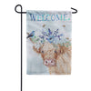 Evergreen Floral Crown Highland Cow Welcome Double Sided Garden Flag