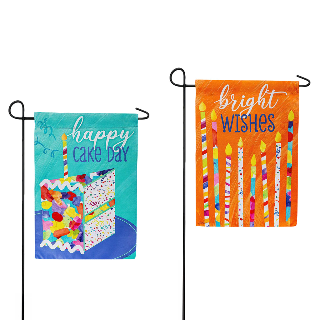 Evergreen Birthday Party Garden Flag