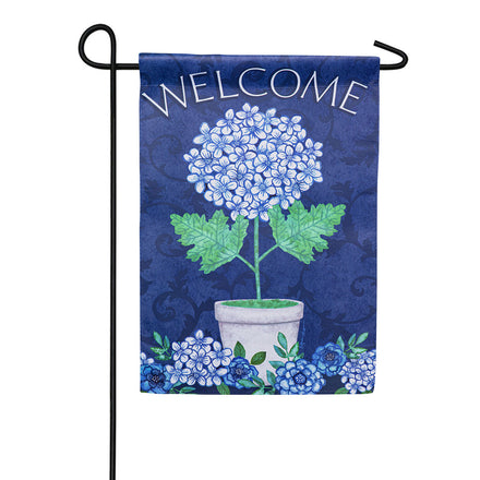 Evergreen Potted Floral Suede Garden Flag