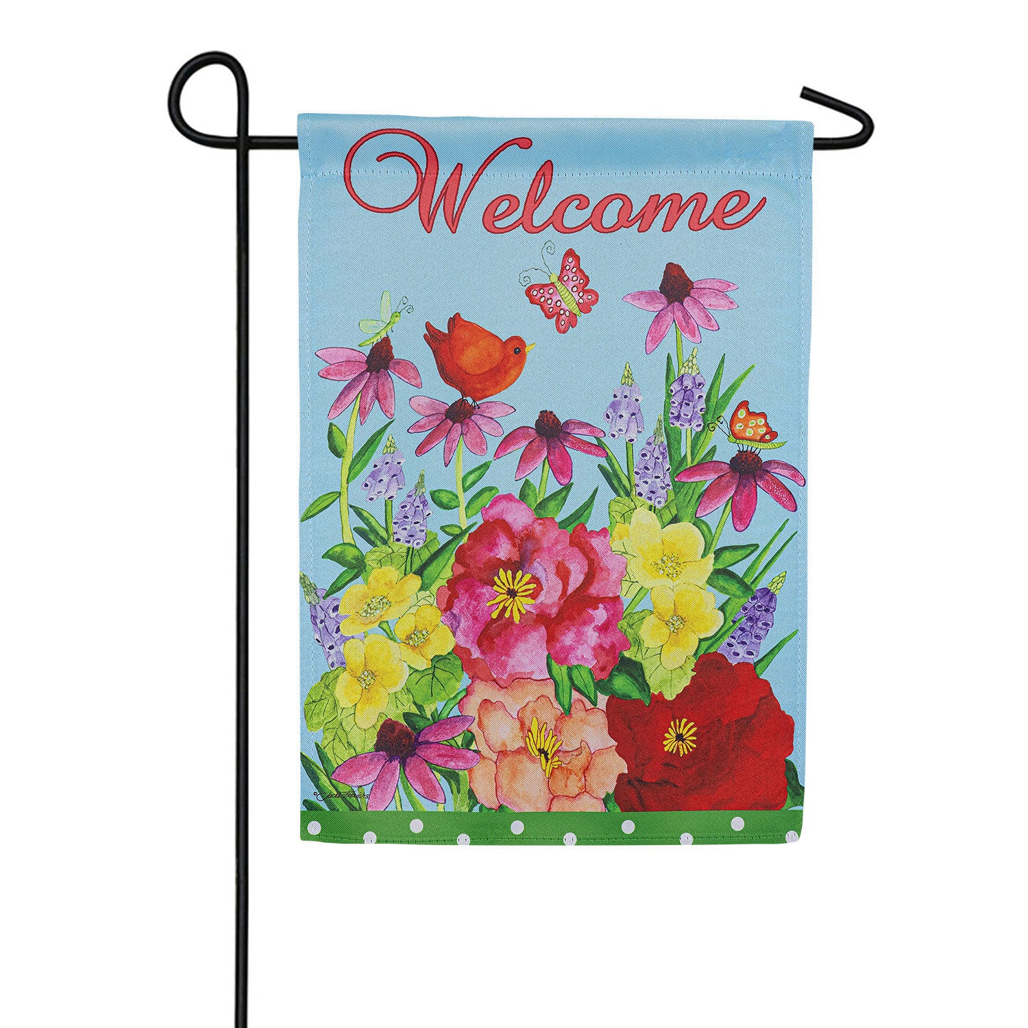 Evergreen Spring Floral Suede Garden Flag
