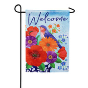 Evergreen Bluebird Blooms Suede Garden Flag