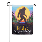 Evergreen Suede 2-Sided Garden Flag - Big Foot Believe In Yourself