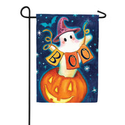 Evergreen Boo Suede Garden Flag