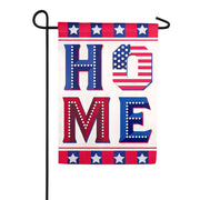 Evergreen Patriotic Home Suede Garden Flag