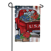 Evergreen USA Truck Suede Garden Flag