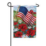 Evergreen American Field Suede Garden Flag