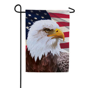 Evergreen American Eagle Suede Garden Flag