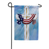 Flag Draped Cross Double Sided Suede Garden Flag