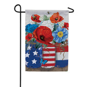 Evergreen RWB Jars Suede Garden Flag