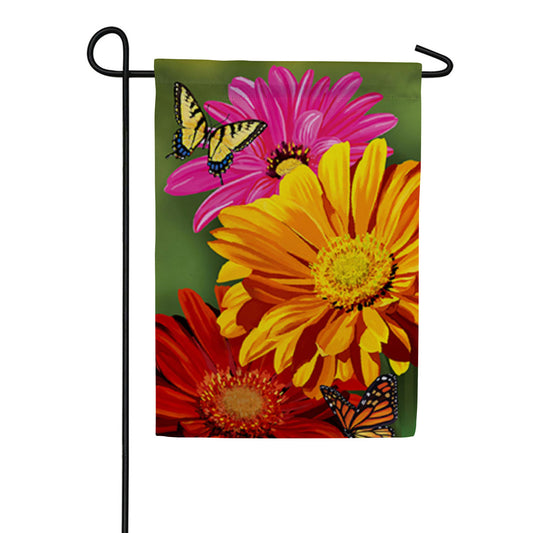 Giant Gerbera Double Sided Suede Garden Flag