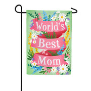 Evergreen World's Best Mom Suede Garden Flag