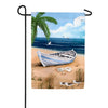 Beached Skiff Double Sided Suede Garden Flag