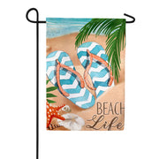 Evergreen Flip Flop Life Suede Garden Flag