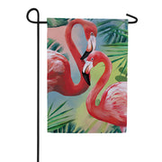 Evergreen Flamingle Suede Garden Flag