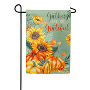 Evergreen Grateful Gatherings Suede Garden Flag