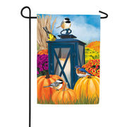 Evergreen Harvest Lantern Suede Garden Flag