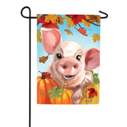 Evergreen This Little Fall Piggy Suede Garden Flag