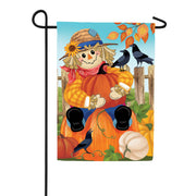 Evergreen Friends & Scarecrow Suede Garden Flag