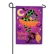 Evergreen Witchy Please Suede Garden Flag