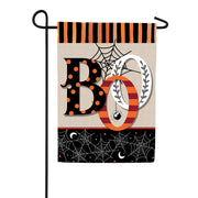 Evergreen Polka Dots & Stripes Boo Suede Garden Flag