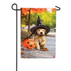 Goldens With Broom Double Sided Suede Garden Flag