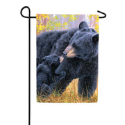 Evergreen Bear Kisses Suede Garden Flag