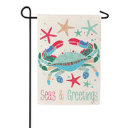 Evergreen Seas & Greetings Suede Garden Flag