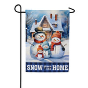 Evergreen Snow Place Like Home Suede Garden Flag