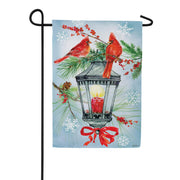 Evergreen Cardinal Lantern Garden Flag