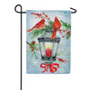 Evergreen Cardinal Lantern Suede Garden Flag