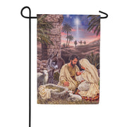 Evergreen Brilliant Nativity Garden Flag