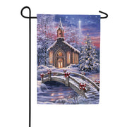 Evergreen Vibrant Winter Church Garden Flag