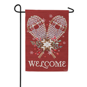 Evergreen Floral Snowshoe Garden Flag