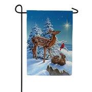 Evergreen Starry-Eyed Woodland Friends Garden Flag