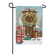 Evergreen Christmas Sled Garden Flag
