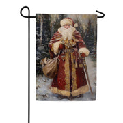 Evergreen Victorian Santa Garden Flag