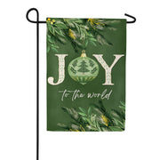 Evergreen Greenery Joy To The World Garden Flag