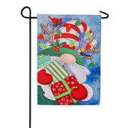 Evergreen Holiday Gnome Suede 2-Sided Garden Flag