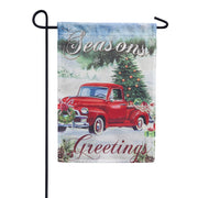 Evergreen Christmas Farm Pickup Garden Flag