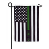 Evergreen Military Thin Green Line Suede Garden Flag