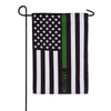Evergreen Military Thin Green Line Suede Garden Flag