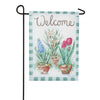 Evergreen Potted Spring Plants Strie Garden Flag